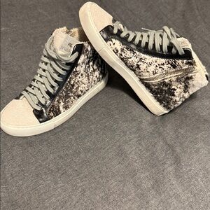 P448 Black and White High-Top Sneakers